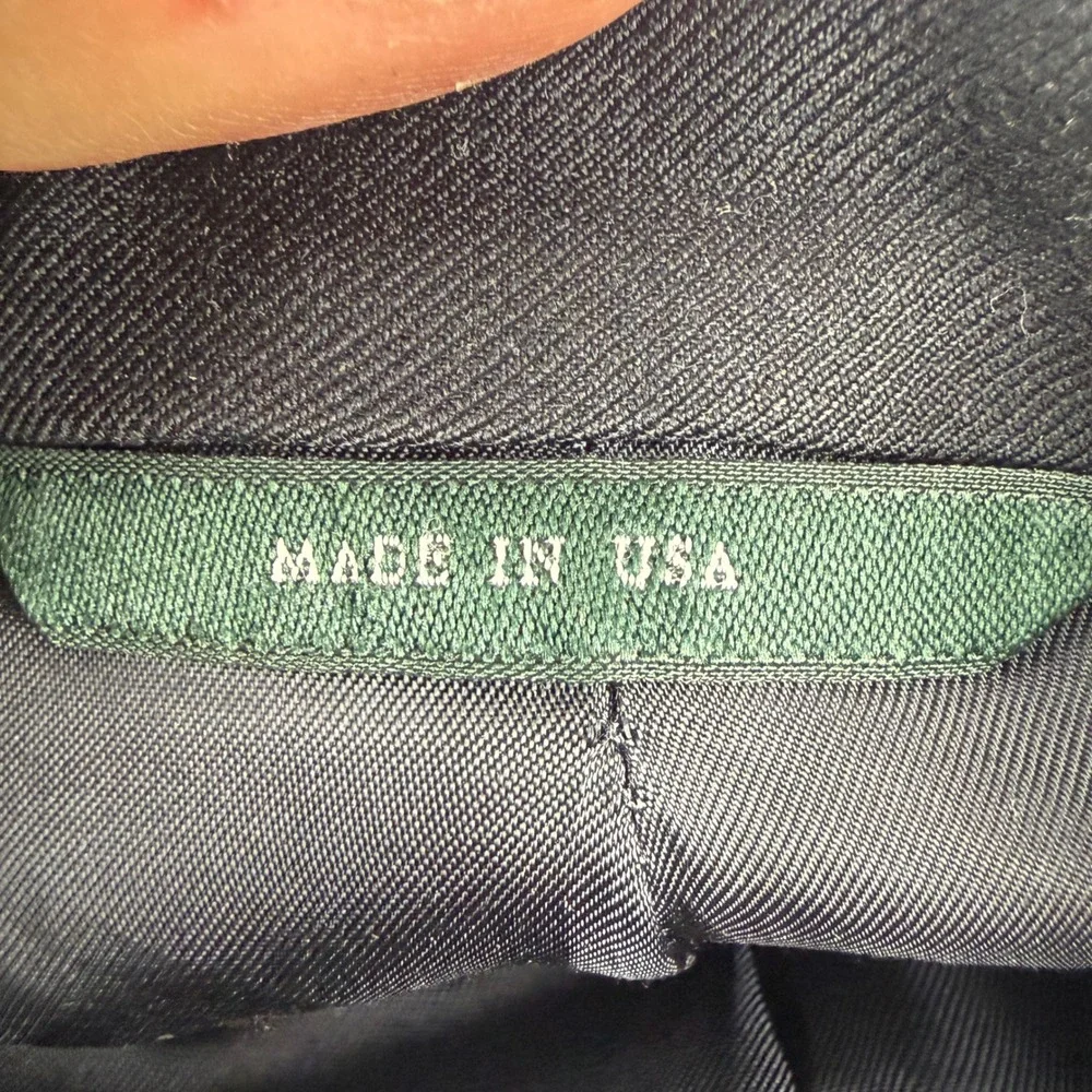 USA Brooks Brothers Jacket Men's 43 Black Gold Button Loro Piana 120s Blazer VTG